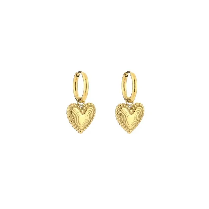 oorbellen - heart goud