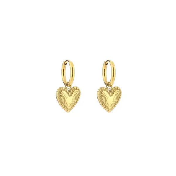 oorbellen - heart goud