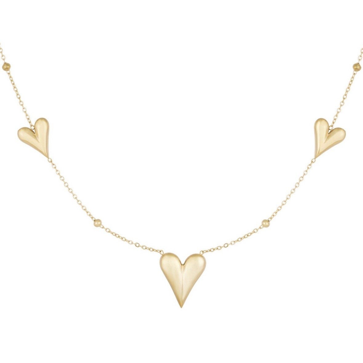 ketting - three hearts goud