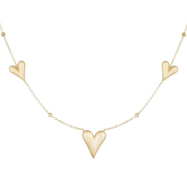 ketting - three hearts goud