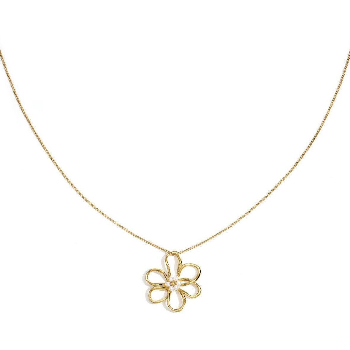 ketting - bloem goud