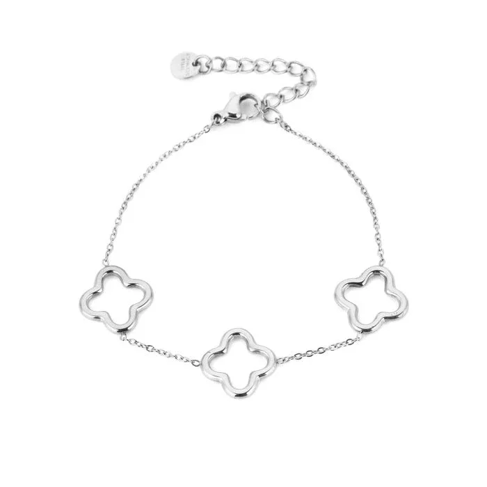 armband - klavers zilver