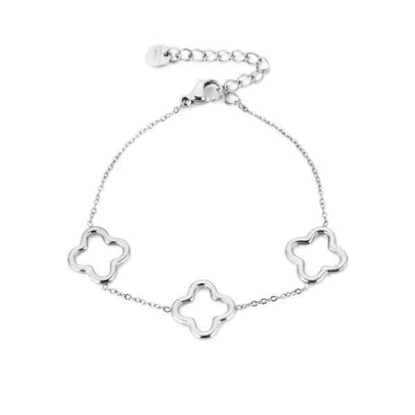 armband - klavers zilver