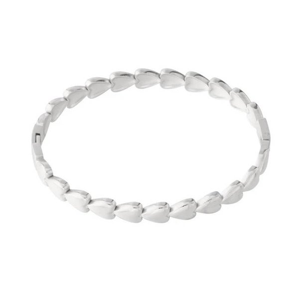 armband - bangle hartjes zilver