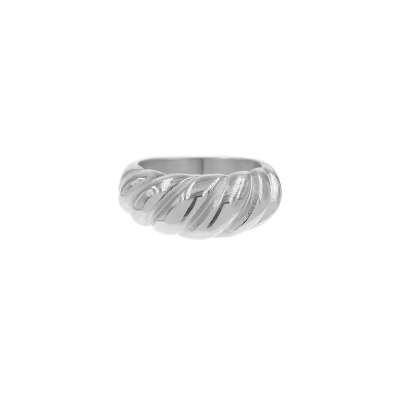 ring - croissant zilver