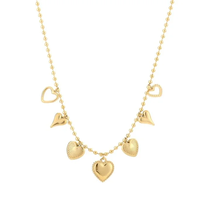 ketting - a lot of hearts goud