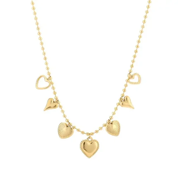 ketting - a lot of hearts goud
