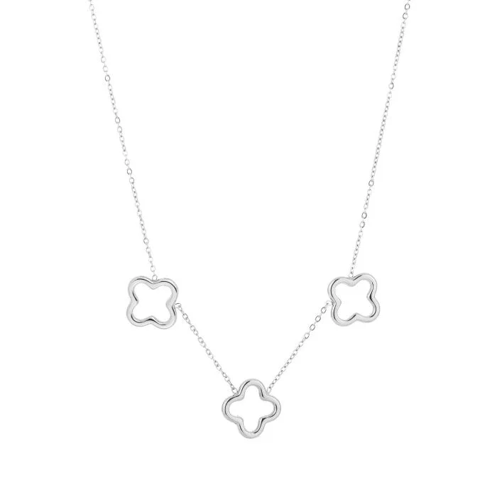 ketting - open klavers zilver