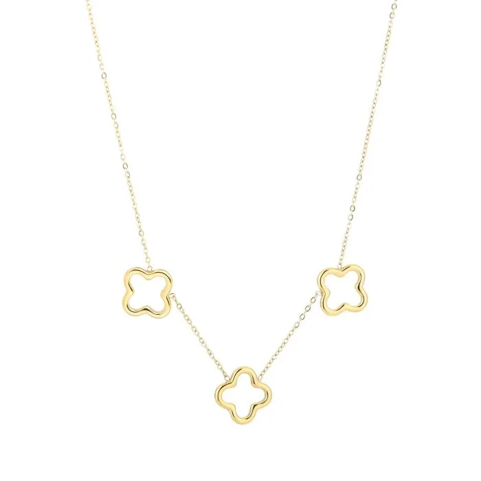 ketting - open klavers goud