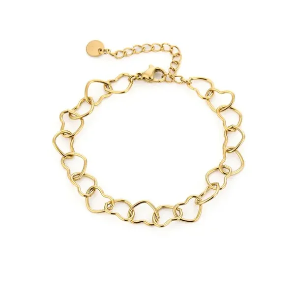 armband - twisted hearts goud