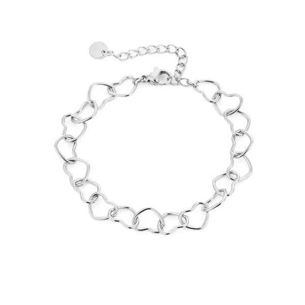 armband - twisted hearts zilver