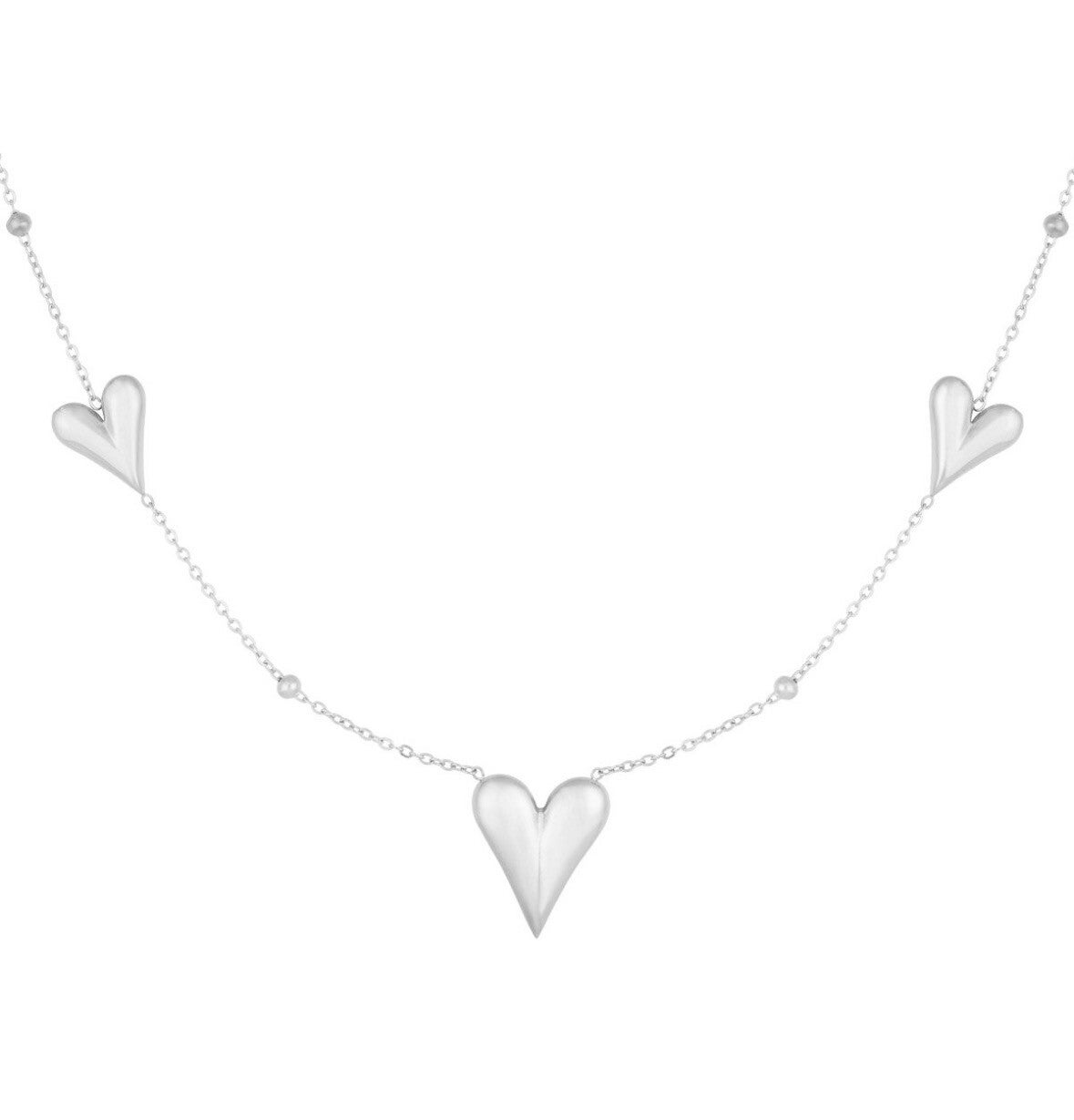 ketting - three hearts zilver