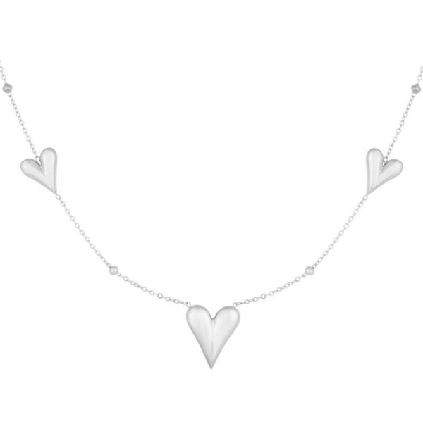 ketting - three hearts zilver