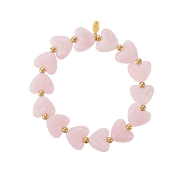 armband - hartjes kralen lichtroze