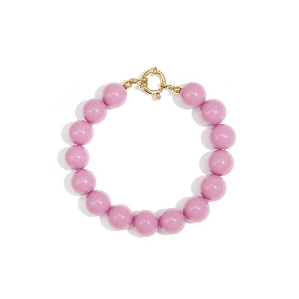 armband - beads diep roze