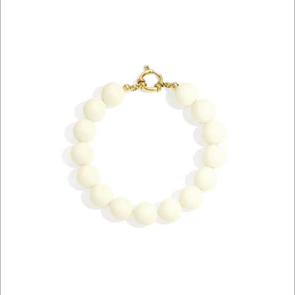 armband - beads gebroken wit