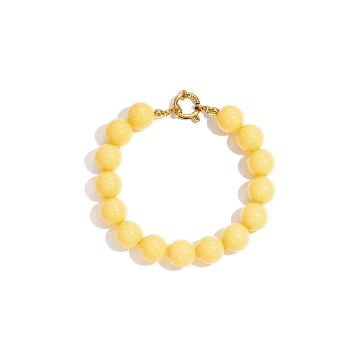 armband - beads geel