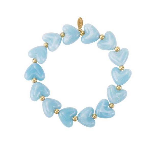 armband - hartjes kralen blauw