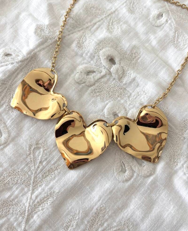 ketting - big hearts goud