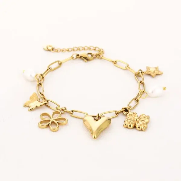 armband - charms goud