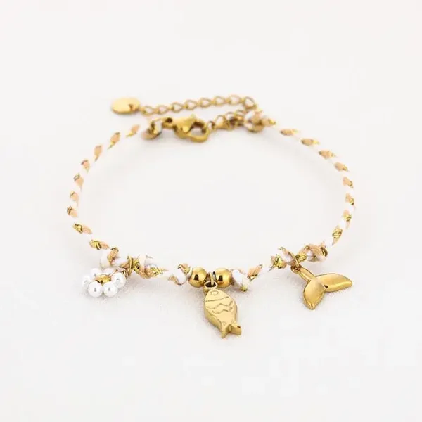 armband - lola white/gold