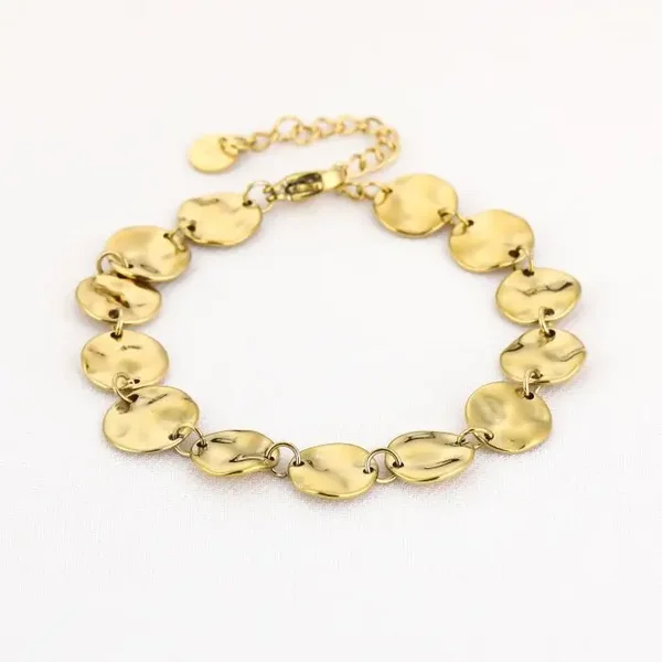 armband - trendy coins goud