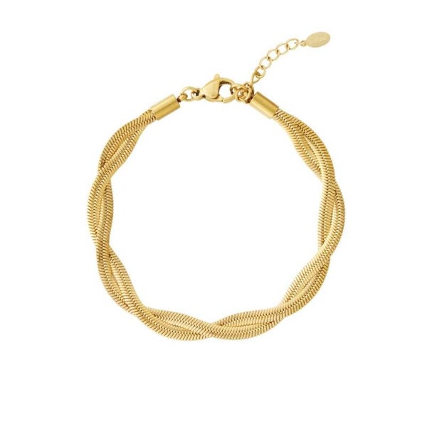 armband - twisted retreat goud