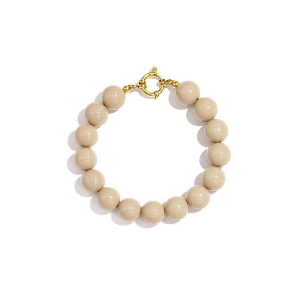 armband - beads khaki brown