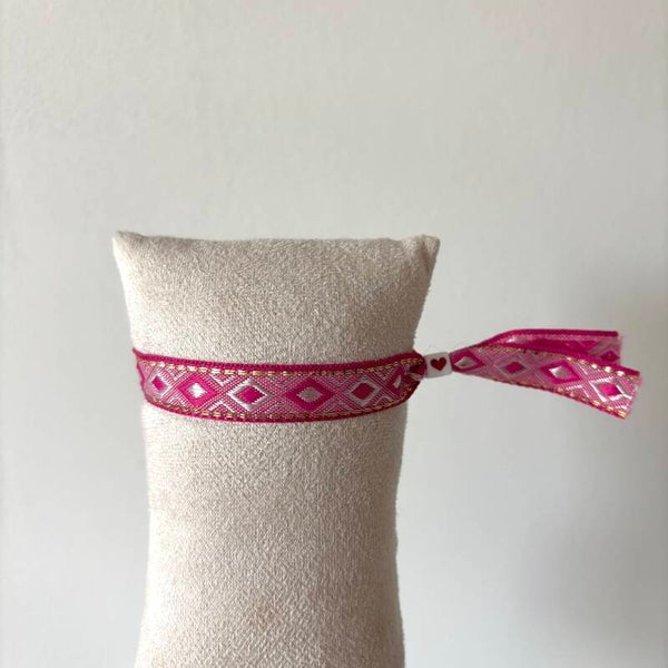 lint armbandje - donkerroze