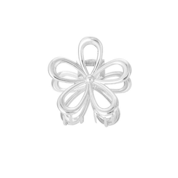 haarclip - bloem zilver