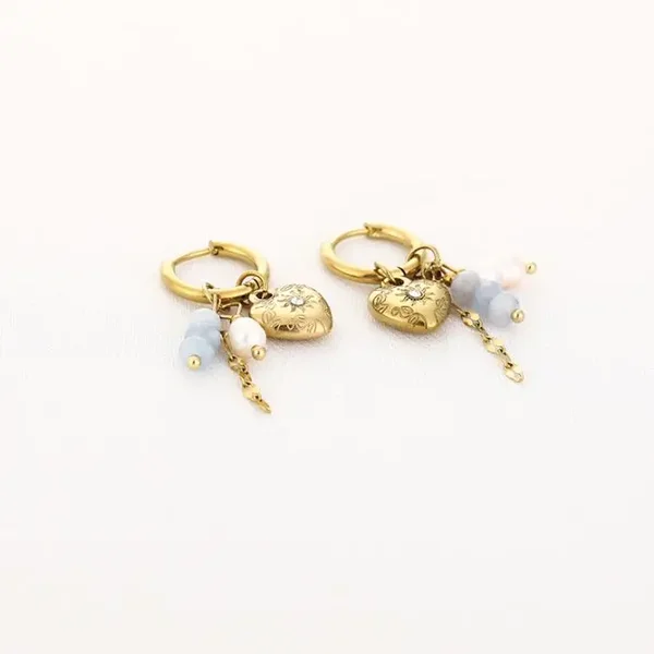 oorbellen - charlot blauw/goud