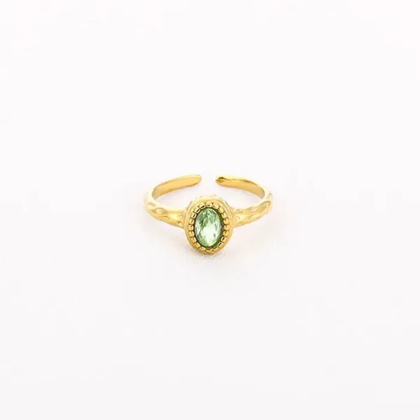 ring - diamant groen goud