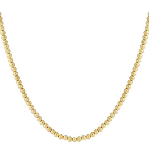ketting - beads 6 mm goud
