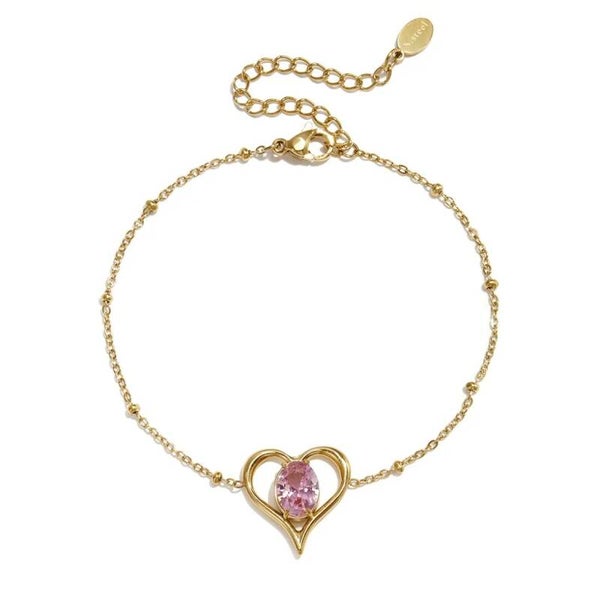 armband - lovely diamant pink goud