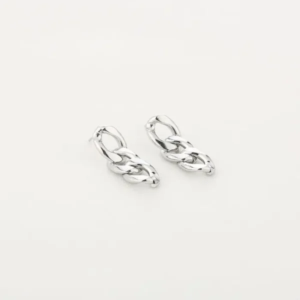oorbellen - chains zilver