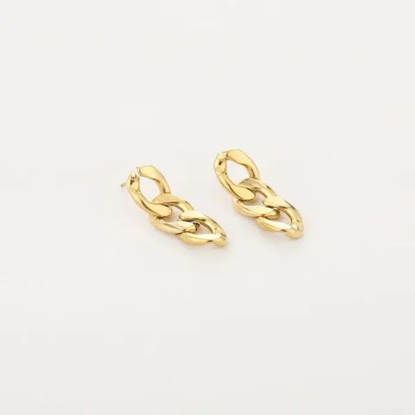 oorbellen - chains goud