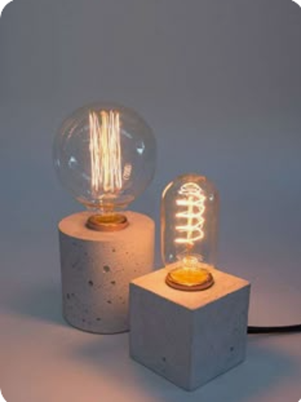 insdustrial concrete  lamp indoors
