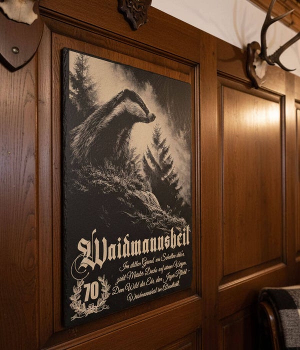 Jagd Geschenk | Dachs am Berg | Waidmannsheil