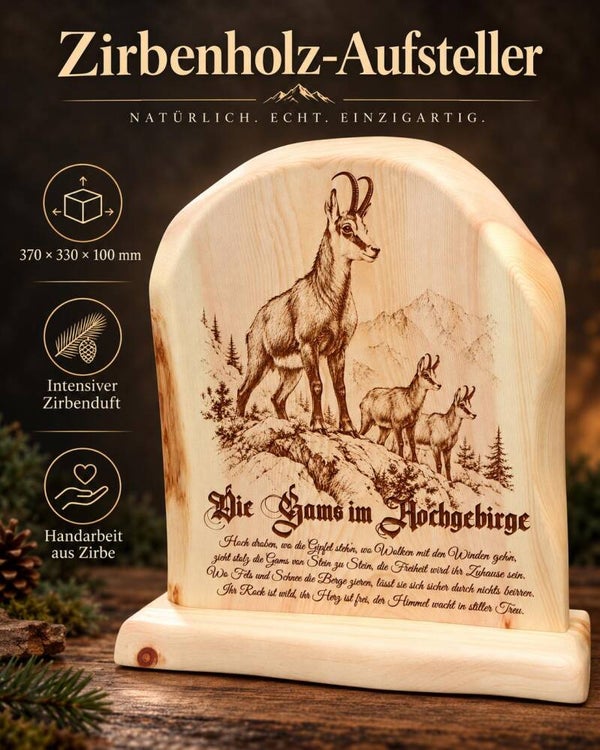 Jagdaufsteller aus Zirbenholz
