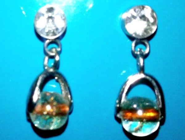 Bead and Stirrup Earrings