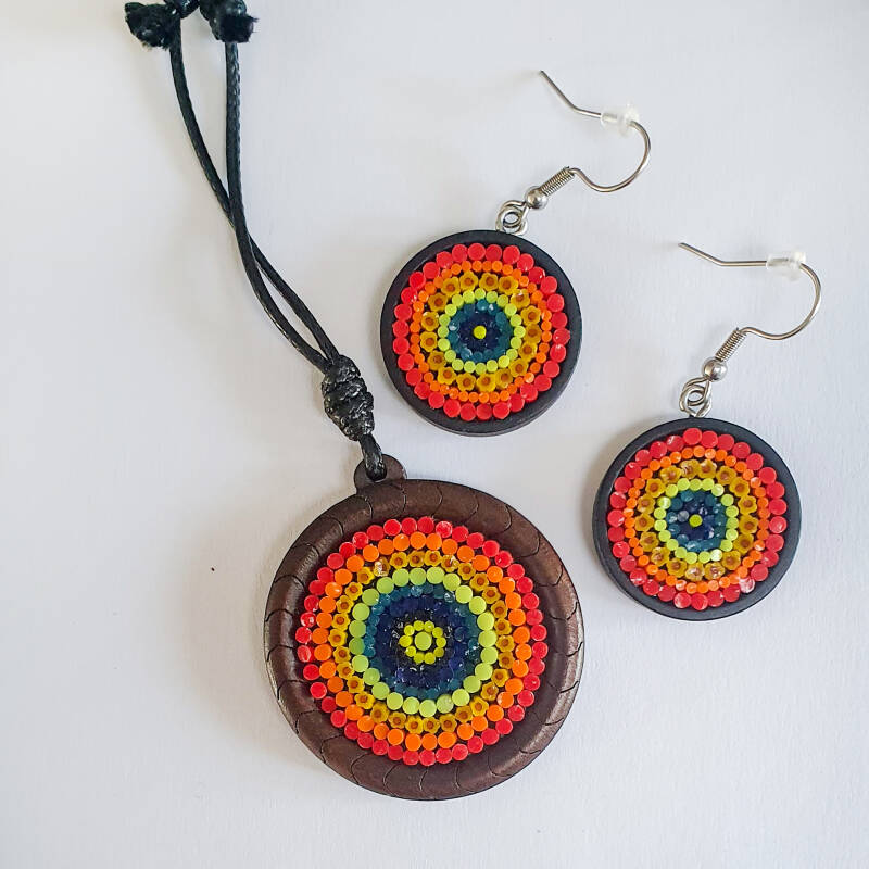 mosaic bracelet in blue and green