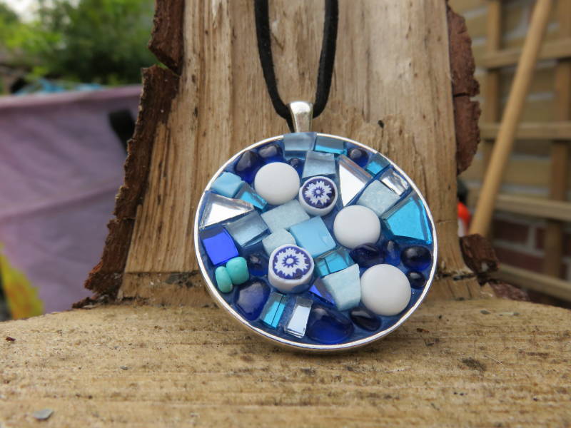 mosaic pendant, silver plated, for sale