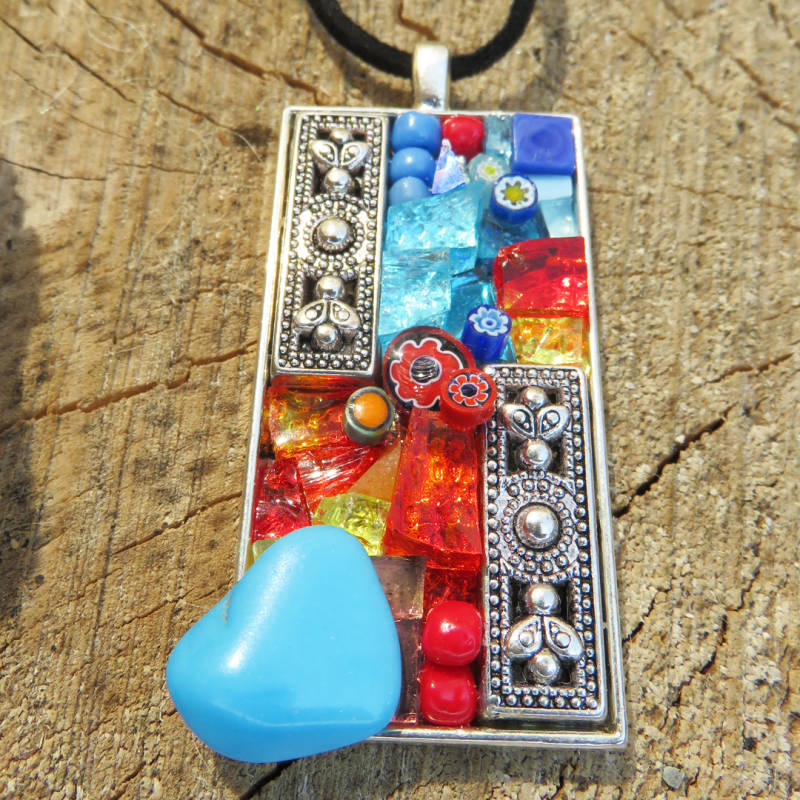 mosaic pendant, silver plated, for sale