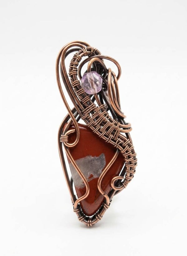Hanger (wire wrapped) met Rode Jaspis steen