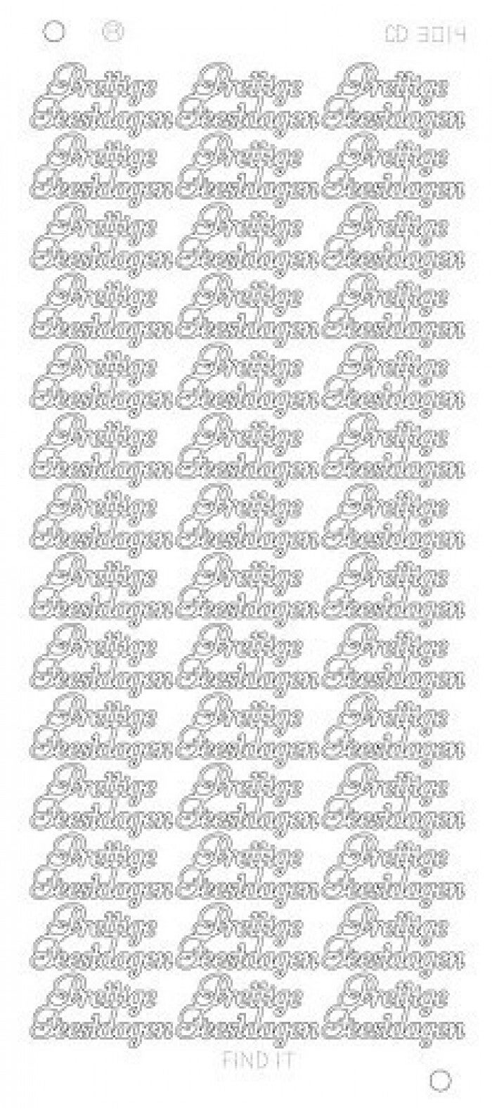 Stickervel goud/zilver/wit