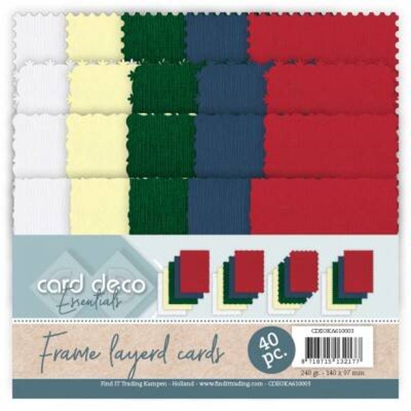 Frame layered cards set Kerst