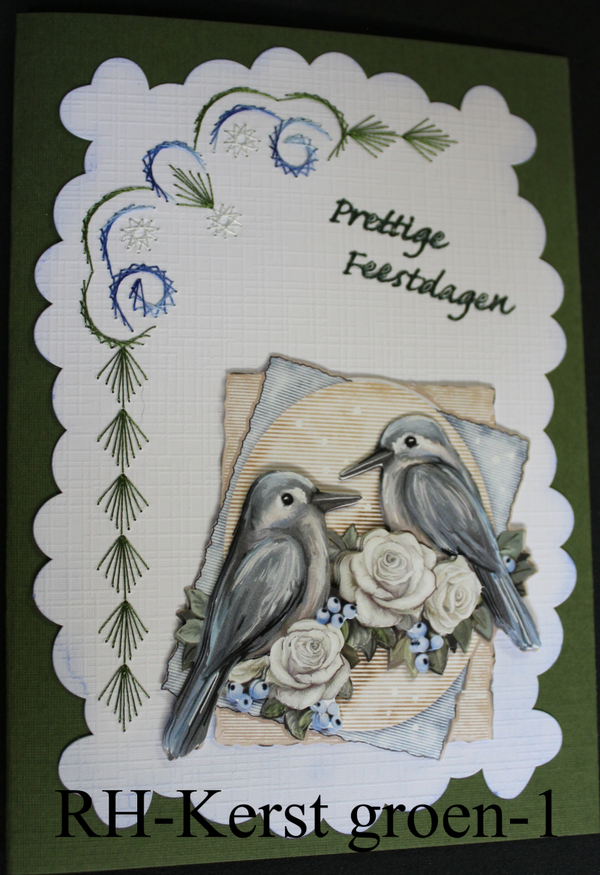 Kerst & Nieuwjaars wenskaart groen - handgemaakt