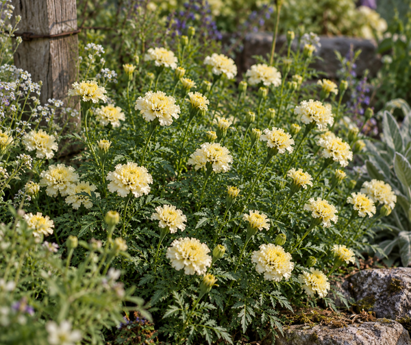 Afrikaantje Sugar & Spice - Tagetes erecta Sugar & Spice White  50 zaden