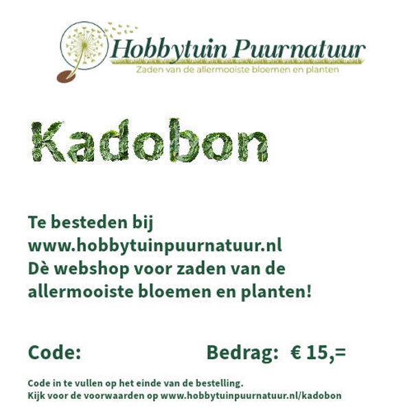 Kadobon  € 15,=