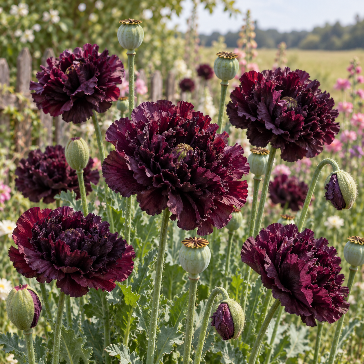 Klaproos Black Paeony - Papaver somniferum Black Paeony  250 zaden